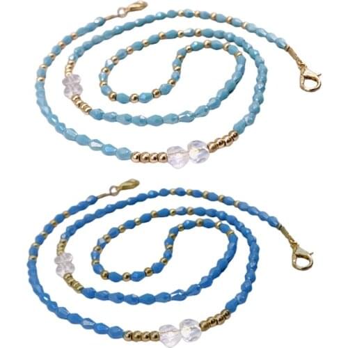 2021 New Braided Faux Crystal Face Mask Chain Lanyard Eyeglass Holder Beaded Necklace