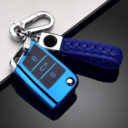 New Car TPU Folding Key Cover Case For Volkswagen VW Golf 7 mk7 Seat Ibiza Leon FR 2 Altea Aztec For Skoda Octavia Accessories