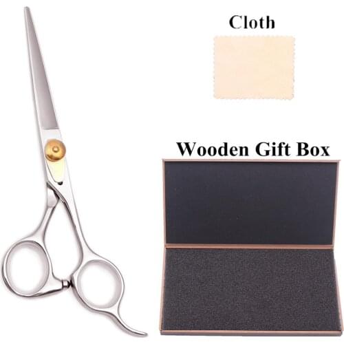 Haircut Scissors 6" Customize Logo JP 440C Adjustable Screw Hair Cutting Scissors Professional 1026# Thinning Shears Set of Tool