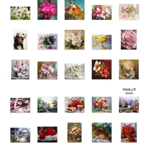 Flowers hoop 18 cross stitch kit people 18ct 14ct UNprinting11ct count print canvas stitches embroidery DIY handmade needlework