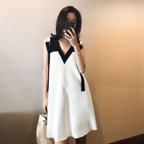 Dresses Summer 2020 Fashion Women Sundress Hit Color Sleeveless Dress Pleated Beach Dresses And Tunics Plus Size Vestidos AA5419