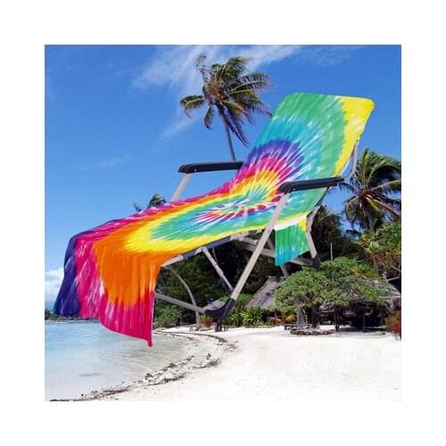 Portable Printed Beach Chair Cover Towels Outdoor Quick Drying Lounge Chiair Blanket With Pocket For Swim Pool Garden Sofa