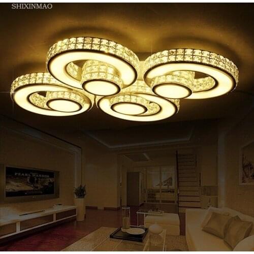 Modern Creative Ring Space Crystal Ceiling Light Home LED Living Room Bedroom & Commercial Places Ceiling Lamps Lighting fixture