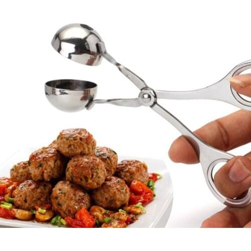 Professiona Stainless Steel Meatball Maker Spoon Fish Stewed Beef Meatballs Fruit Ballers Ice Cream Scoops Kitchen Cooking Tools