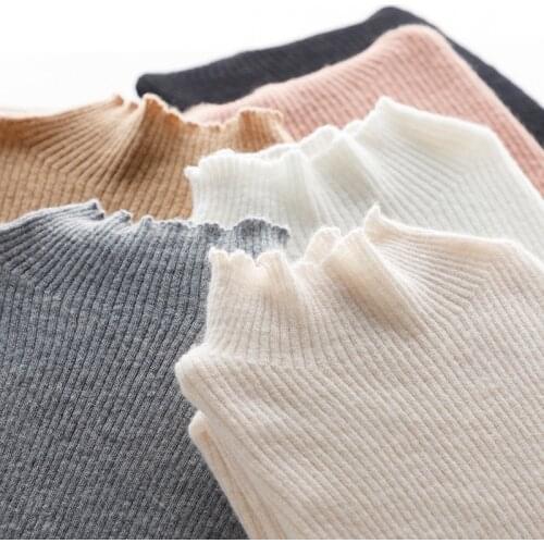Women 100% Goat Cashmere Pullover 2021 New Arrival Turtleneck Elasticity Sweater Female Warm Soft Basic Jumper Solid Slim Femme