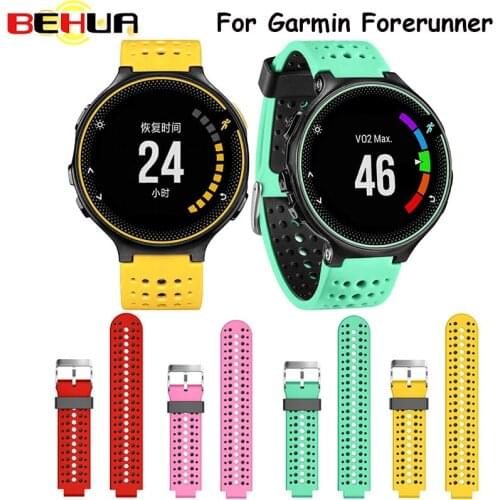 Two colors 2in1 Watchband Soft Silicone Replacement Wrist Watch Band bracelet strap For Garmin Forerunner 220/230/235/620/630