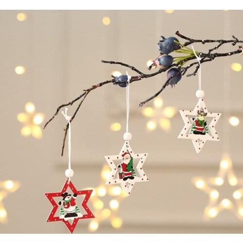 Christmas Decor 9pcs DIY Christmas Tree Pendant Mini Colorful Pendant Creative