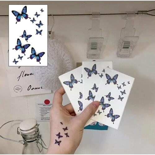 1PC Fashion Women Girl 3D Butterfly Waterproof Flash Temporary Tattoo Sticker Leg Arm Hand Body Arts Tatoo Stickers Decoration
