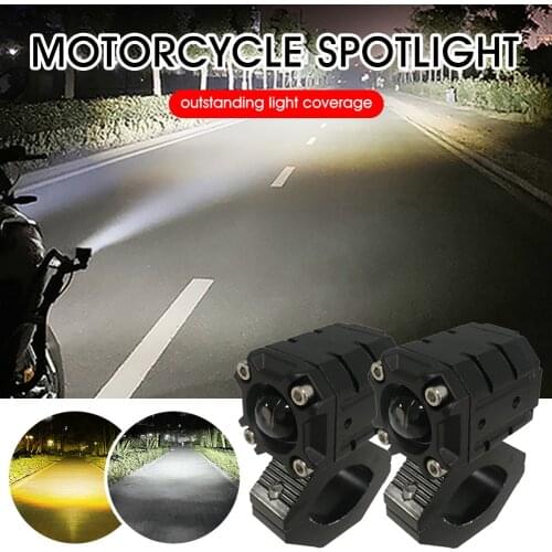 Universal Motorcycle LED Light 12V-24V Headlight Fog Lamp Hi Lo Beam White Amber Spot Light Projector Lens Auxiliary Lamp Tools