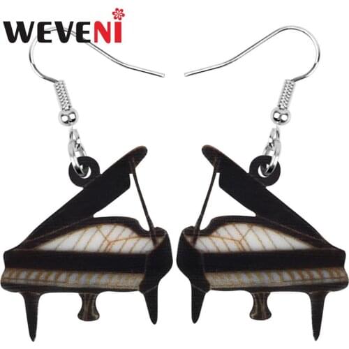 WEVENI Acrylic Anime Piano Earrings Drop Dangle Decoration Jewelry For Women Girl Teens Kid Festival Trendy Party Gift Accessory