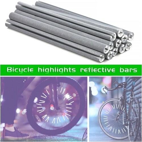 12Pcs Bike Bicycle Cycling Wheel Rim Spoke Reflector Reflective Mount Clip Tube Mountain Bike Cycling Accessories