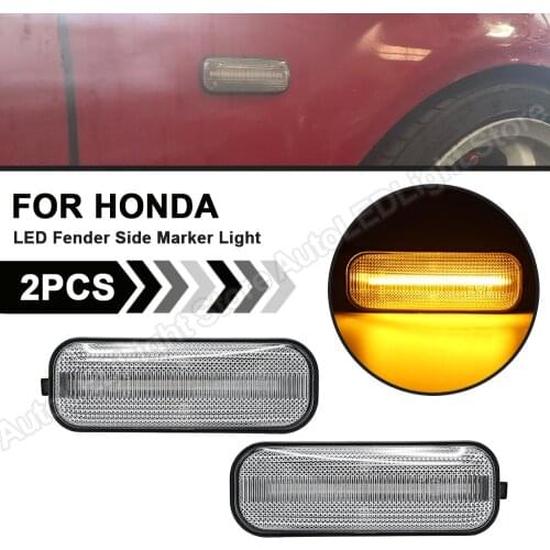 2Pcs For Honda Civic Legend HR-V Accord Avancier CR-V Domani Inspire Integra MDX LED Fender Side Marker Light turn signal Lamp