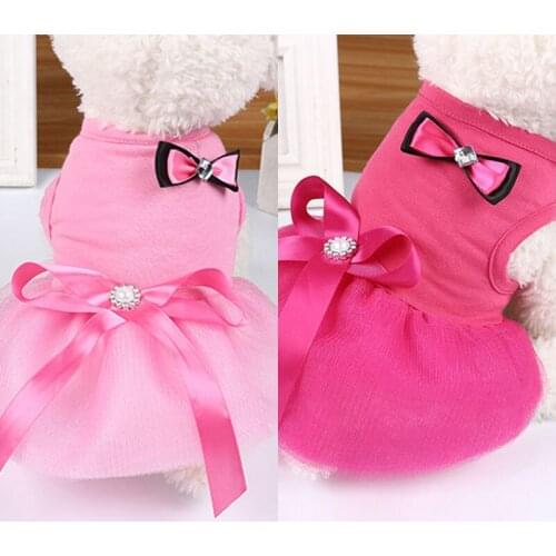 2021 Puppy Pet Bowknot Dress Princess Style Skirt Soft Lovely Dress Small Dog Clothes Durable Pet Supplies Fashion Cute Clothing