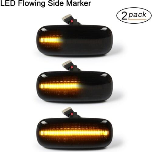 2X Smoked Dynamic Amber LED Side Marker Blinker Turn Signal Light Lamp For Audi A4 B5 A6 4B C5 A8 4D TT 8N A3 8L A2 Error free