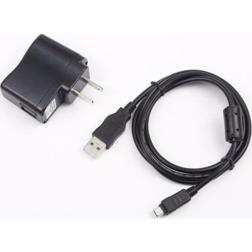 8PIN CABLE USB AC Power Adapter Battery Charger Cord For Olympus SP-810 UZ SP-820 UZ Camera