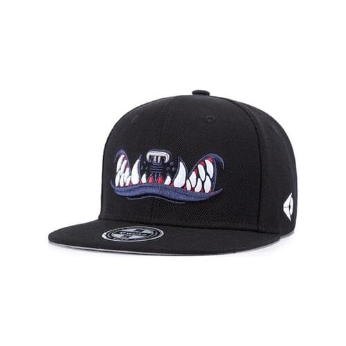 2018 High Quality Tooth Embroidery Snapback Caps For Men Women Flat Brim Baseball Cap Fitted Hip Hop Hat Casquette Wholesale