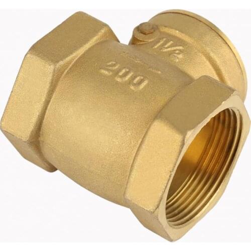 DN32 Check Valve Female Thread Brass Non-return Swing Check Valve 232PSI Prevent Water Backflow One-Way Valve