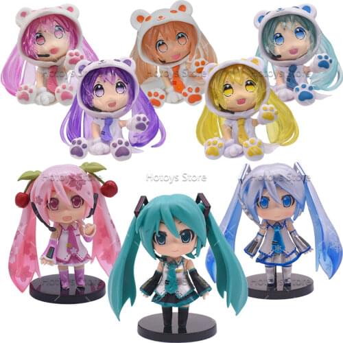 Anime Figure Q Version Action Figures Cherry blossoms Bear Pink Sakura Toys Girls PVC Figurine Collectible Model Toys Gifts