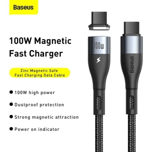 Magnetic 100W 5A usb type c to usb type c cable PD charger for MacBook Samsung huawei xiaomi notebook phone tablet fast shipping