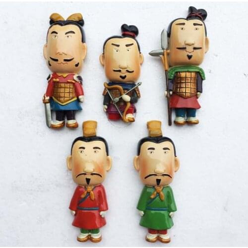 China XiAn Terracotta Army 3D Cartoon Fridge Magnet Tourist Souvenirs Refrigerator Magnetic Stickers Travel collection Gift