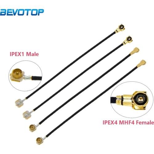 5PCS U.fl IPEX1 Male to IPEX4 MHF4 Female Connector RF0.81 Cable RF Coaxial Pigtail WIFI Antenna Extension Cord Jumper Adapter