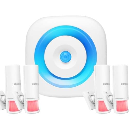 Koochuwah Motion Detector Light With 4 PIR Sensor for Door Open Close Safety Police Siren Alarm Lock