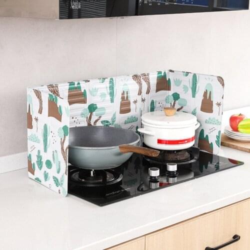 Kitchen Stove Foil Plate PreventOil Splash Cooking Hot Baffle Specialty Tool Foil Kitchen Oil Splash Guard Protection Screen