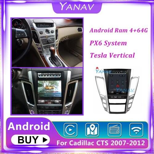 Android Tesla style Vertical Screen radio receiver For Cadillac CTS 2007-2012 car GPS navigation multimedia video DVD head unit
