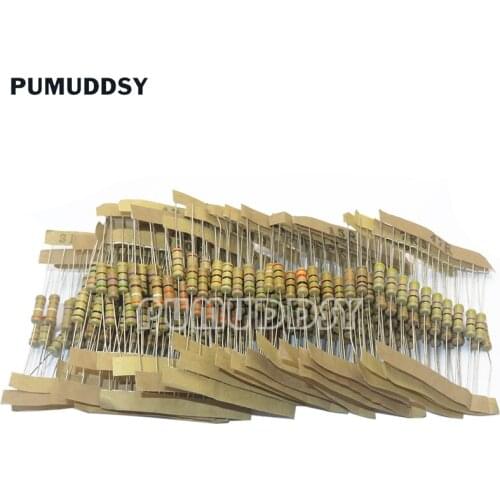 300PCS Resistor Kit 1W 5% 30values X 10PCS Carbon Film Resistance 0.1-750 Ohm Set PUMUDDSY