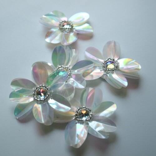 5pcs/lot Flower beaded patches for clothes DIY sew on parch appliques Embroidery applique parch ropa clothing accessory