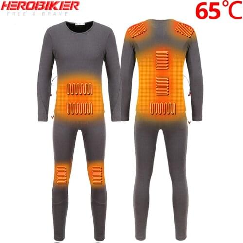 New Men Heated Motorcycle Electric USB Heating Jacket Suit Heating Thermal Underwear Set heated Shirt Top Clothes S-4XL 3 Colour