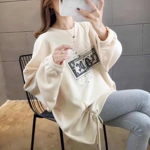 2021 new loose sweatshirt women tide ins spring and autumn thin top clothes Korean womens clothing