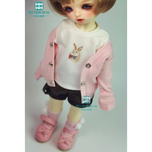 Clothes for doll fit 30cm YOSD 1/6 BJD doll fashion printed temperament T-shirt Pleated skirt