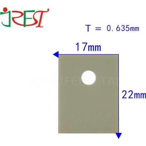 ALN Insulator Cooling Pad TO-247 0.635mm *17mm*22mm Aluminium Nitride Ceramic With Hole 3.7mm