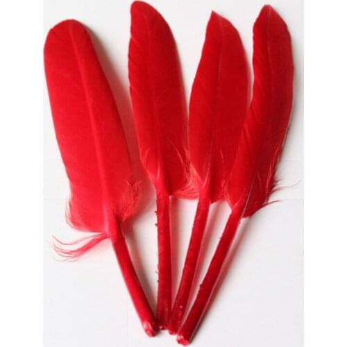 Wholesale 100pcs/lot red 4-6 inch / 10-15 cm Natural Goose Feathers Craft DIY Material Accessories Supplies