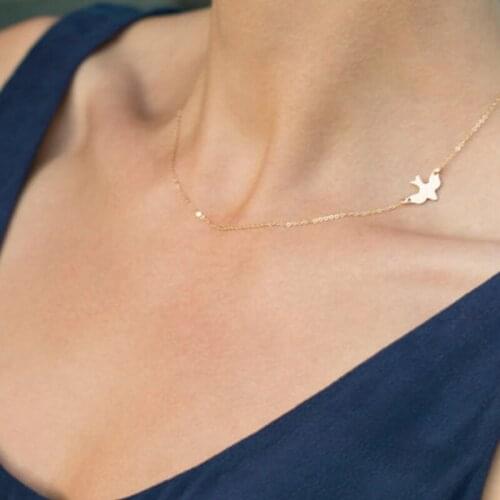 HebeDeer Pigeon Choker Trendy Girl Necklace Chain Women Light Yellow Gold Color Trendy Necklaces Jewelry Lovers Collares