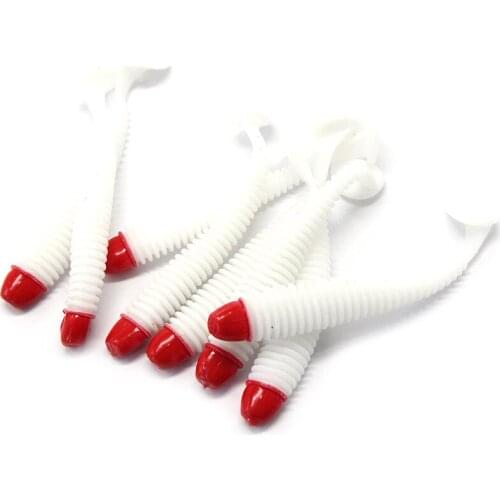 10PCS/Bag Worm Fishing Lure Soft Bait With Spiral Pattern 5Cm/6Cm/7Cm T-Tail Soft Bait Aritificial Silicone Lures Fishing Tackle