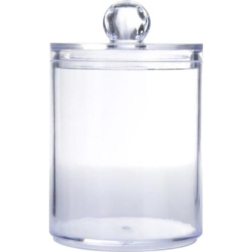 Transparent Cotton Puff Storage Box Square Round Cotton Swab Desktop Dustproof Clear Makeup Jewelry Organizing Box