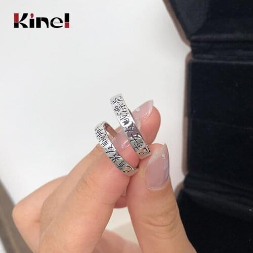 Kinel Valentines Day Romance Rings A Pair S925 Sterling Silver Jewelry Couple Ring For Wedding Engagement Gift