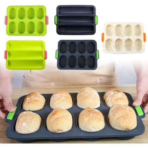 Silicone Baking Tray Bakeware Non-stick Mold Styles For Baking French-Bread Breadstick Bread Roll Bakery Cake Mold Tools