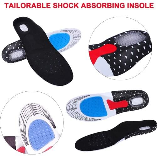 Unisex Silicone Sport Insoles Orthotic Arch Support Sport Shoe Pad Running Gel Insoles Insert Cushion For Walking Running Hiking