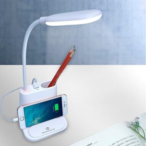 LED Desk Lamp Foldable Dimmable Stepless Dimming Touch Table Lamp with 1200mAh 18650 Rechargeable USB Led Table Lamp