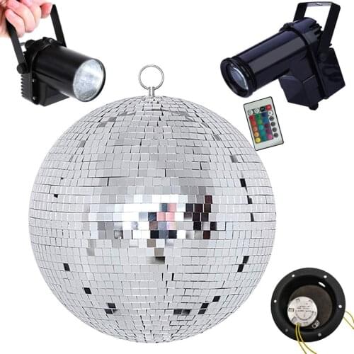 Thrisdar Dia25CM 30CM Reflective Glass Mirror Disco Ball 10W RGB Beam Pinspot Lamps Disco DJ KTV Bars Wedding Party Stage Light