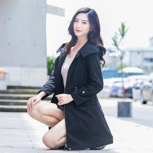 Plus size l-6xl(bust 128cm )Womens trench coat big yards autumn of 2019 new female long style coat ms loose dust coat 1937