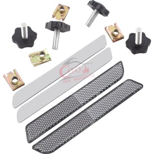 Universal Motorcycle Hard Saddlebags Clear Side Visibility Reflectors+Theft Deterrent Lock Fits For Harley