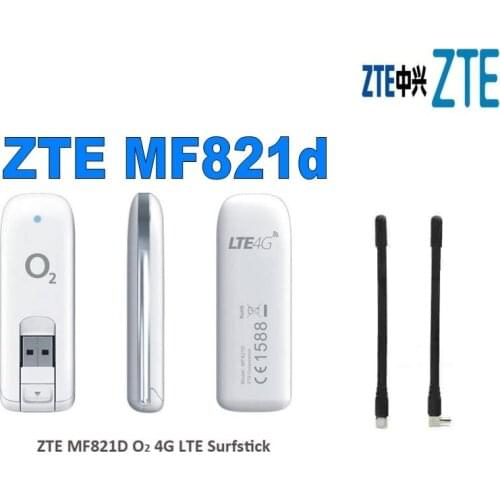 ZTE MF821D 4G LTE FDD USB Modem plus 2pcs 4g TS9 external antenna