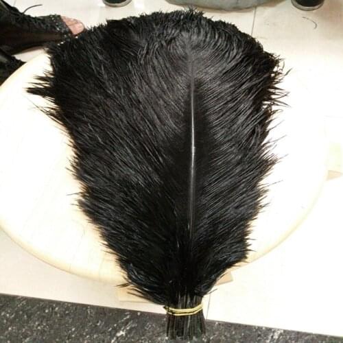 High quality! wholesale 50 pcs 18-20inches /45-50cm Black ostrich feathers DIY jewelry decoration / wedding celebration