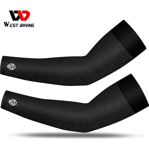 WEST BIKING Ice Fabric Arm Sleeves UV Protection Summer Sport Running Cycling Driving Sunscreen Bands Outdoor Fitness Arm Warmer