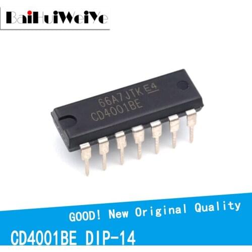 10PCS/LOT DIP-14 CD4001 CD4017B CD4001BE 4001New Original DECADE COUNTER DIVIDER IC Chip Good Quality Chipset DIP14
