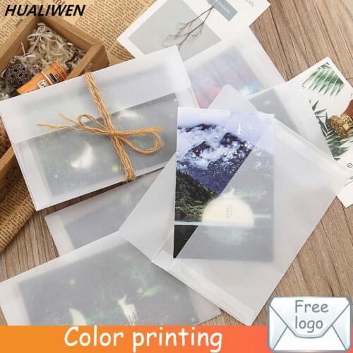 10PCS/Lot Custom Transparent Envelope Translucent Paper Envelopes Set Letter Vintage Wedding Invitation Envelopes For Cards